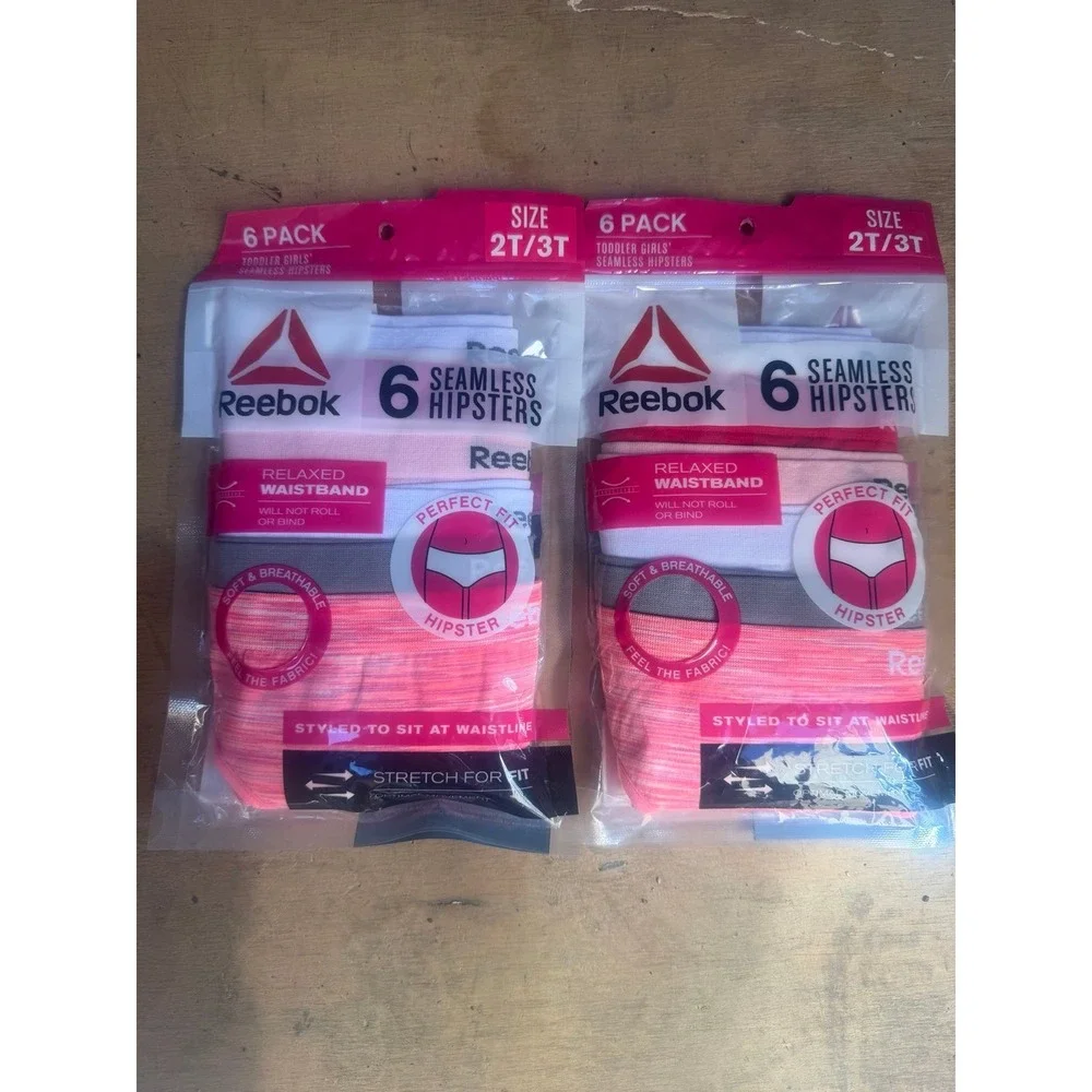 Reebok girls seamless hipster. Size 2T/3T..- Both packs included